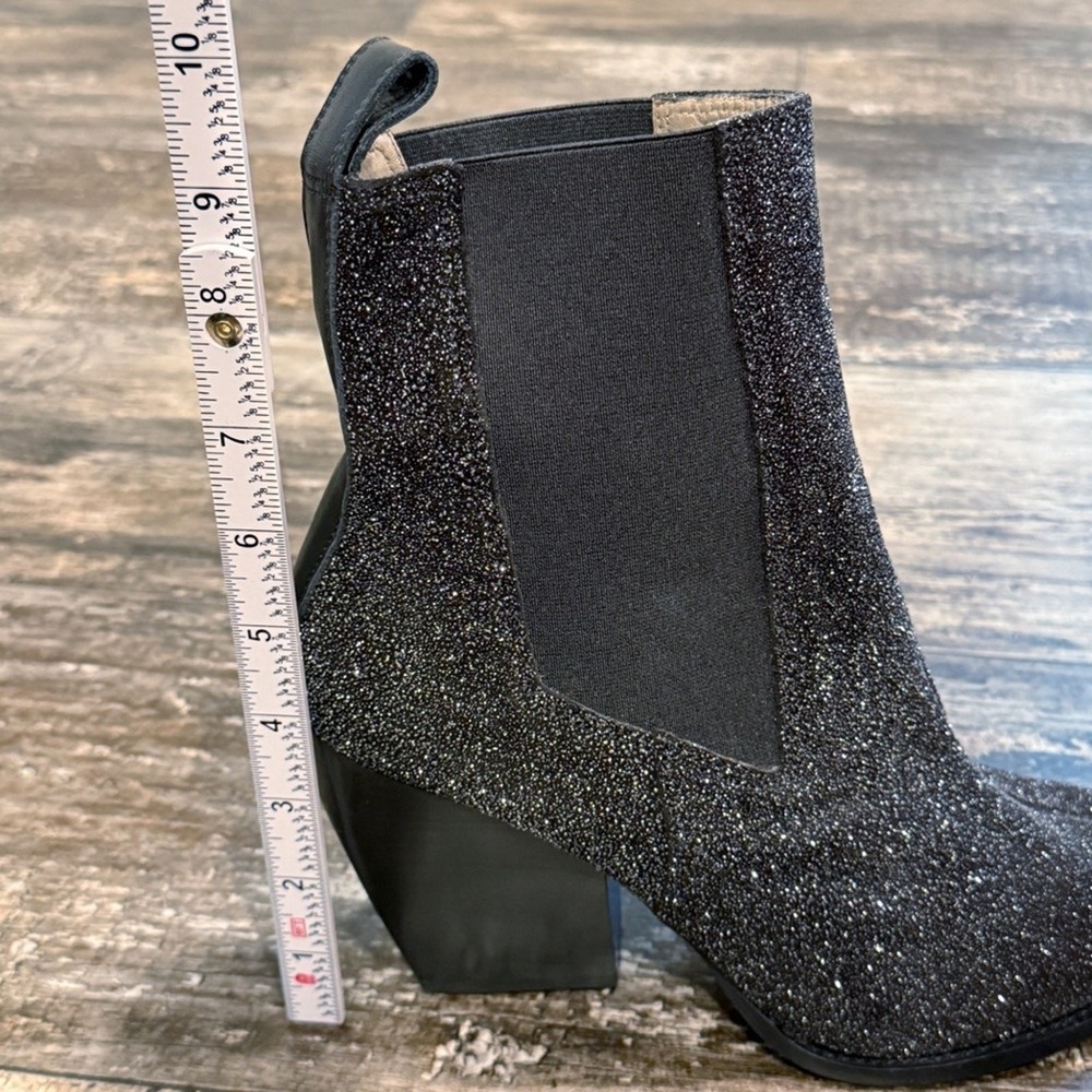 All Saints Ria Sparkle Glitter Leather Boots Black Womens Size 10 NEW - Picture 10 of 12
